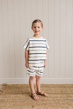 Load image into Gallery viewer, Sage + Navy Stripe Knit Short Set