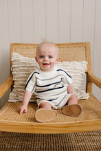 Load image into Gallery viewer, Sage + Navy Stripe Knit Short Set