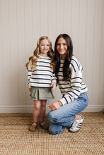 Load image into Gallery viewer, Navy Stripe Knit Sweater