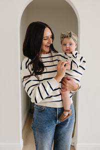 Navy Stripe Adult Knit Sweater