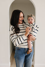 Load image into Gallery viewer, Navy Stripe Knit Sweater