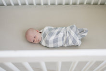 Load image into Gallery viewer, Coastal Plaid Muslin Swaddle Blanket