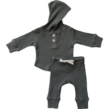 Load image into Gallery viewer, Charcoal Hooded Waffle Set