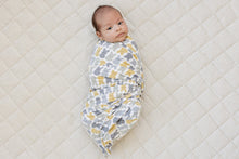 Load image into Gallery viewer, Dusty Blue Bunny Bamboo Stretch Swaddle