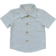 Load image into Gallery viewer, Green Stripe Button Up Pocket Shirt