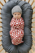 Load image into Gallery viewer, Checkered Hearts Bamboo Stretch Swaddle