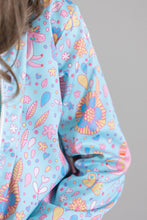 Load image into Gallery viewer, Blue Retro Unicorns Satin Jacket