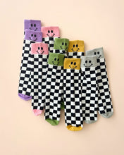 Load image into Gallery viewer, Checkered Smiley Socks, Green