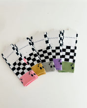 Load image into Gallery viewer, Checkered Smiley Socks | Pink