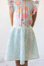 Load image into Gallery viewer, Aqua Sequin Twirl Skirt