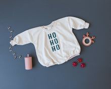 Load image into Gallery viewer, HO HO HO Christmas Sweatshirt Romper