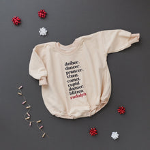 Load image into Gallery viewer, Reindeer Names Sweatshirt Romper