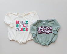 Load image into Gallery viewer, Believe in the Magic Christmas Sweatshirt Romper