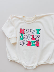 Holly Jolly Vibes Christmas Sweatshirt Romper