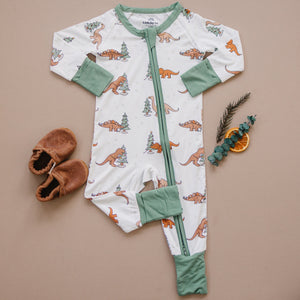 Christmas Tree-Rex Dino Bamboo Zippy Romper