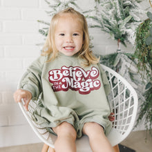 Load image into Gallery viewer, Believe in the Magic Christmas Sweatshirt Romper