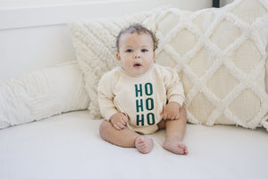 HO HO HO Christmas Sweatshirt Romper