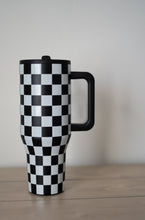 Load image into Gallery viewer, Black Checker 40 Oz Tumbler