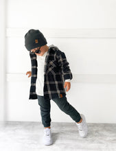 Load image into Gallery viewer, Hooded Flannel - Night Fall