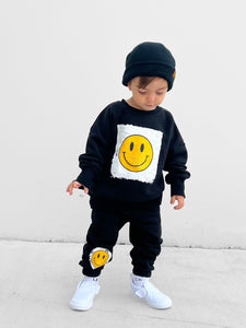 Smiley Elevated Crewneck - Black