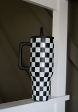 Load image into Gallery viewer, Black Checker 40 Oz Tumbler