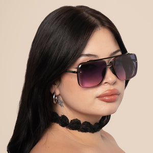 Bella Faded Purple and Pink - Tangle Free Aviator Sunglasses