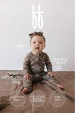 Load image into Gallery viewer, Bamboo Zip Pajamas | Faded Brown Checkerboard