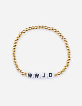 Load image into Gallery viewer, WWJD Gold Letter Bracelet